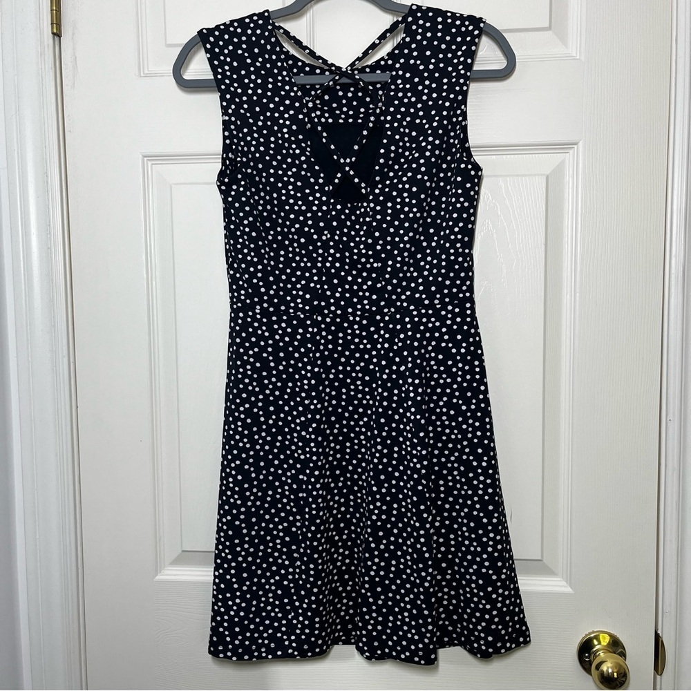 TITLE NINE Black and White Polka Dot Diamalete Mini Dress Size XS - Picture 2 of 9